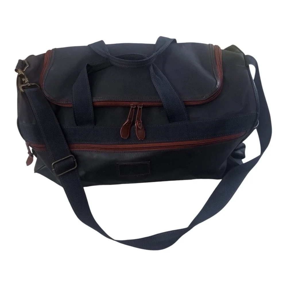 Vintage Opium YSL Yves Saint Laurent Navy Blue Leather‎ Duffle Bag